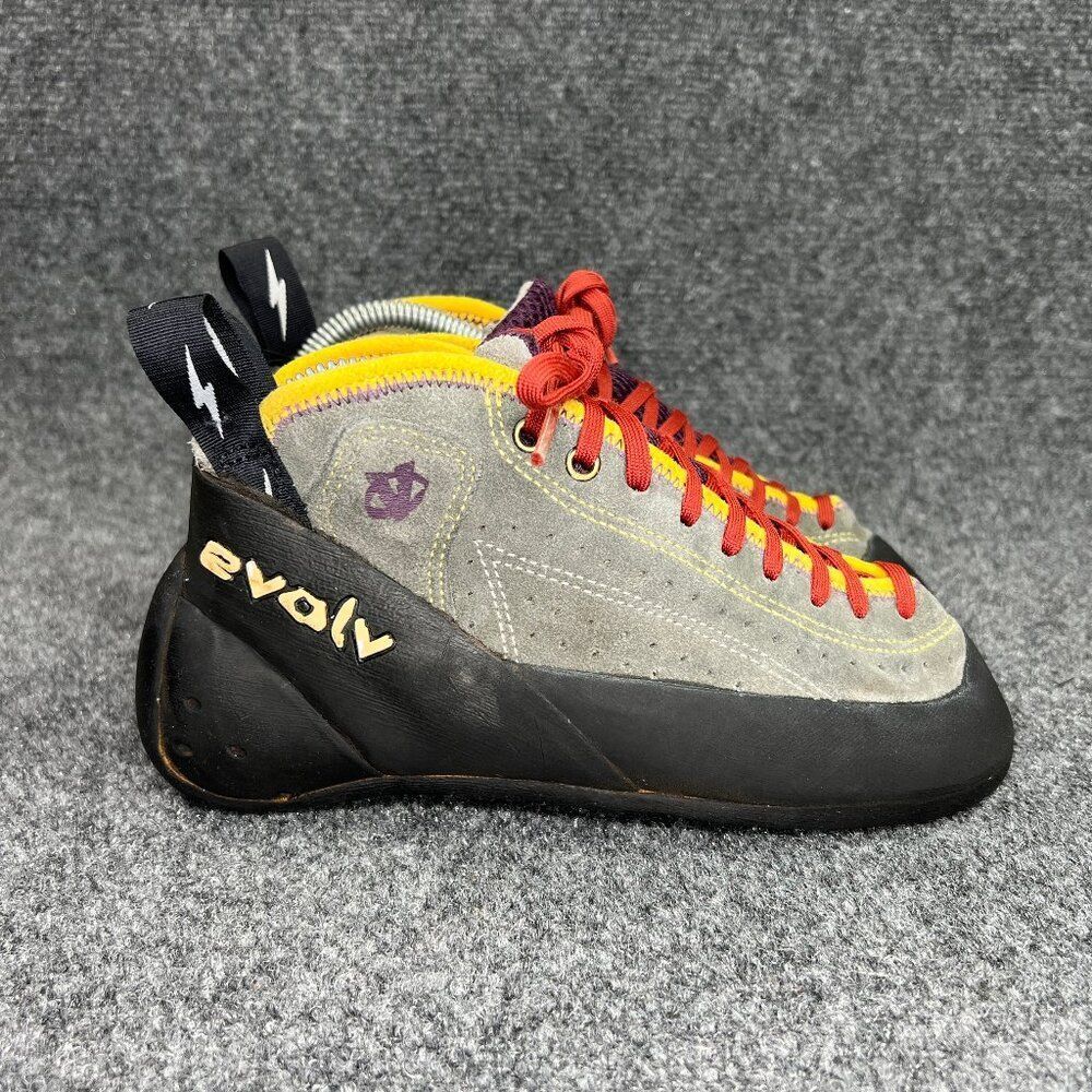 Evolv Astroman Climbing Shoes Men's Size 8 Grey‎ Mid Trax Rubber Rock Adventure